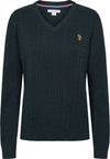 USPA V-Neck Knit Bell Women - Dark Sapphire