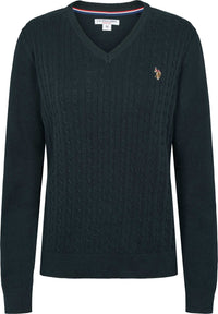 USPA V-Neck Knit Bell Women - Dark Sapphire