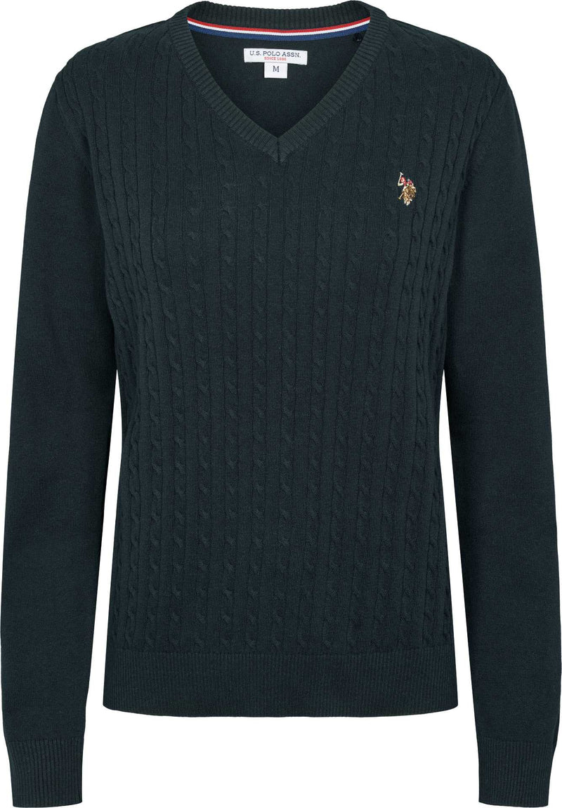 USPA V-Neck Knit Bell Women - Dark Sapphire