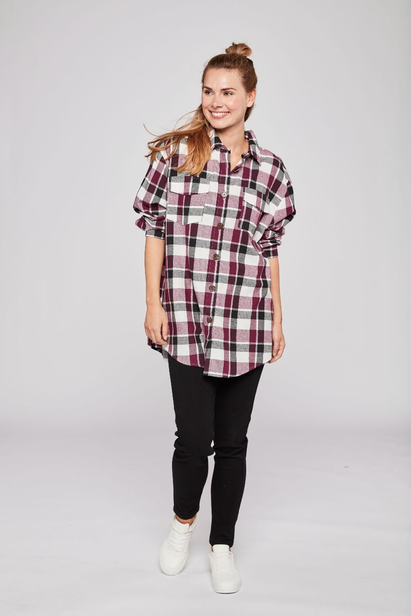 USPA Flannel Shirt Boa Women - Check